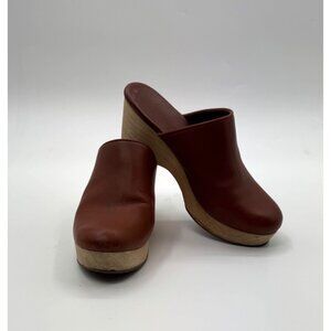 Everlane “ The Clog”  Brown Leather Platform Clogs Size 8.5M